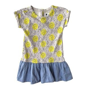 Baby Gap Disney Belle Princess Yellow Gray Sweatshirt Dress 4 Toddler
